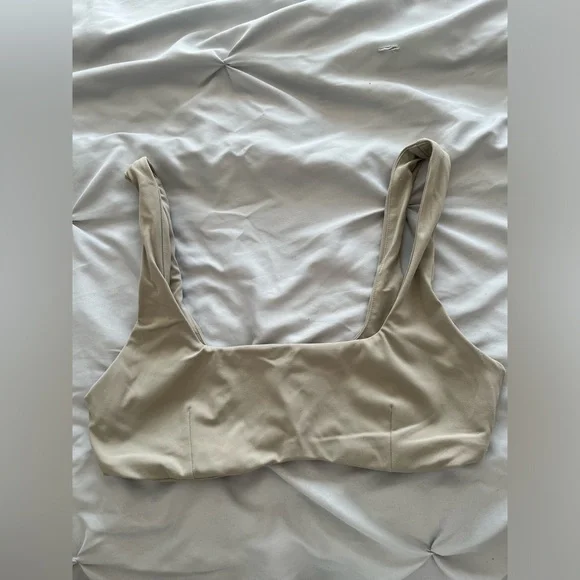 DYNAMITE alani sculpt micro bra top in vintage khaki size small - Picture 4 of 7